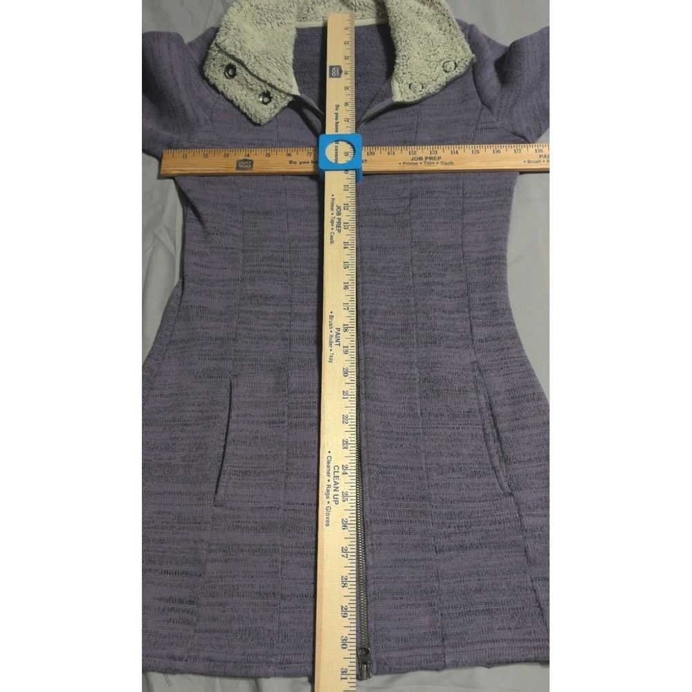 Kuhl Alaska Long Sweater Womens XS Purple Sherpa Fleece Full Zip Knit Jacket - Picture 5 of 9